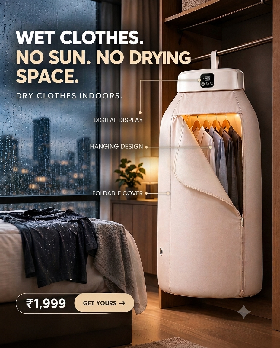 Foldable Electric Clothes Dryer.