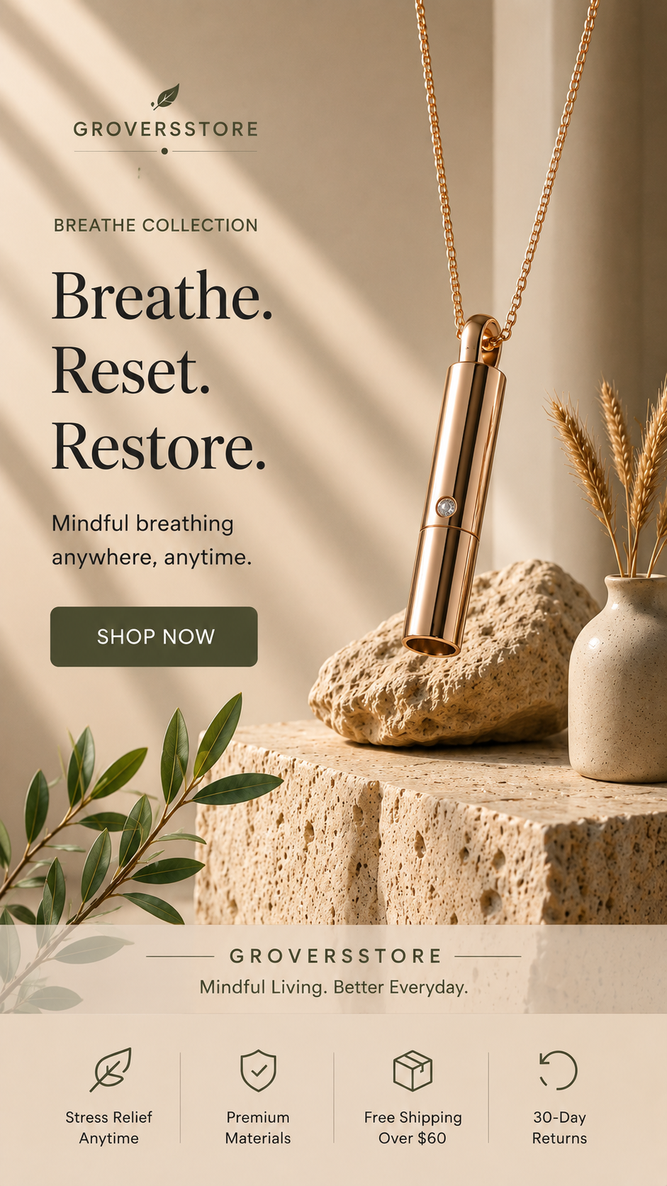 Mindful Breathing/Calm Pendent