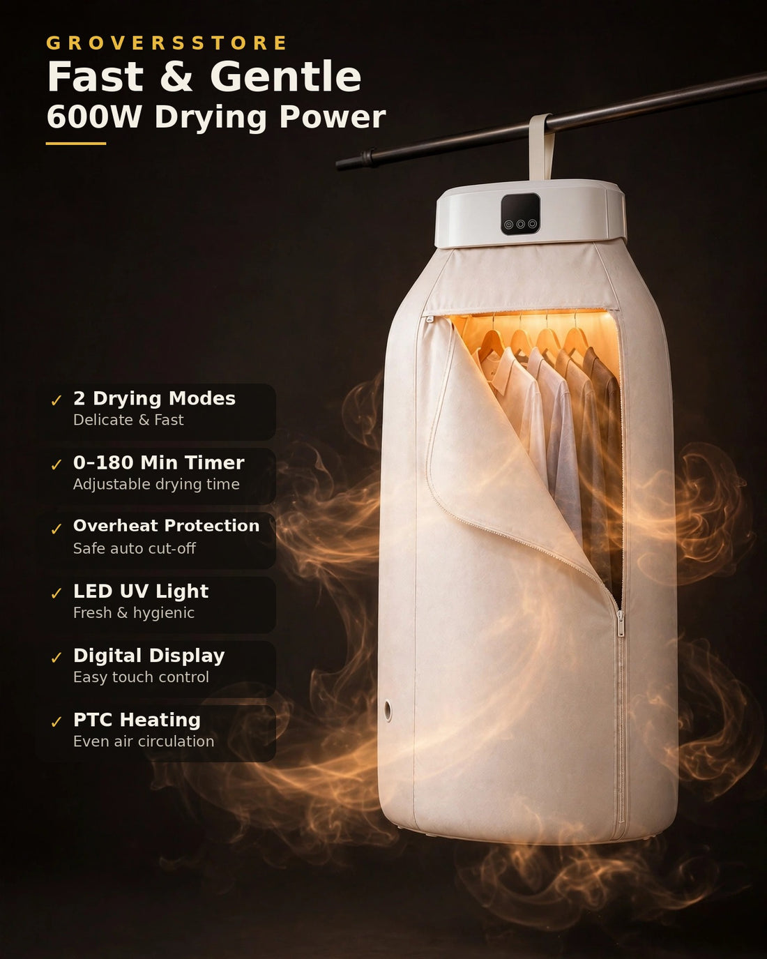 Foldable Electric Clothes Dryer.